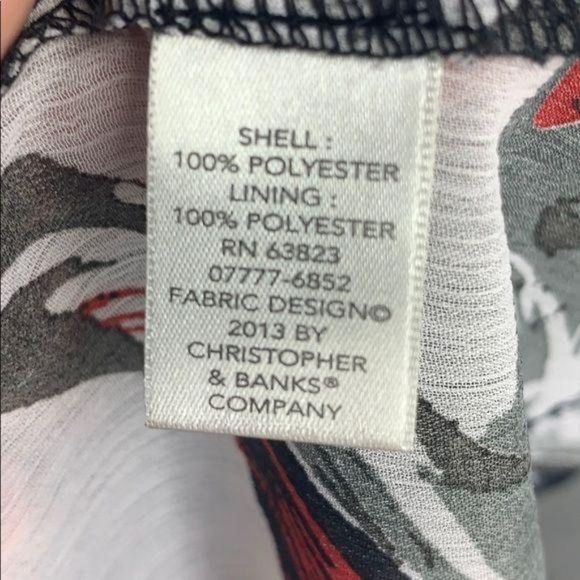 Christopher Banks Black Floral Sheer‎ Large Blouse - Picture 8 of 8